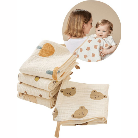 Softlia Muslin Baby Wipes | 100% Organic Cotton | Ultra-Soft Reusable Wipes for Newborns & Toddlers
