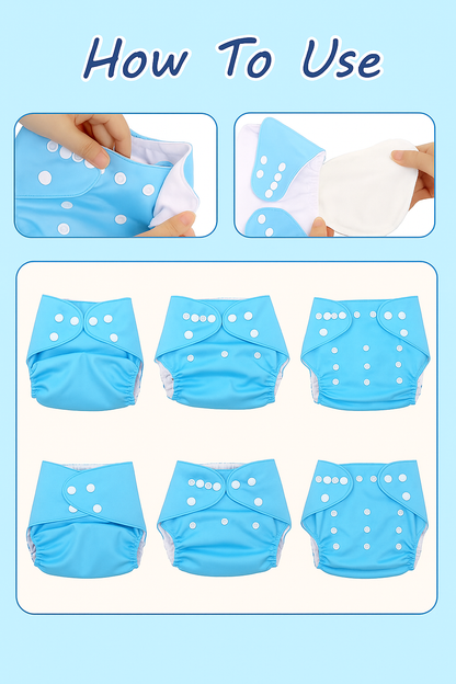 Softlia Reusable & Washable Cloth Diaper  | Adjustable Size | 0-3 Years