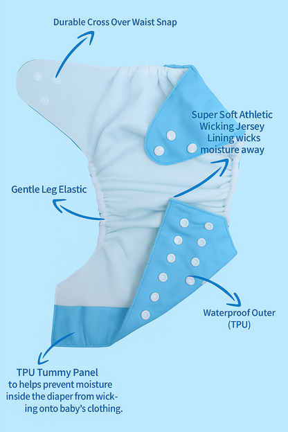 Softlia Reusable Cloth Diapers for Babies – Pack of 4